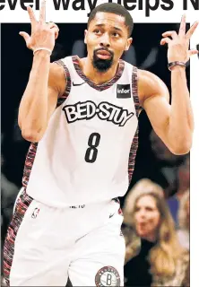  ?? AP (2) ?? READY FOR ANYTHING: Spencer Dinwiddie said he will be fine returning to the bench after Kyrie Irving’s (inset) return from a shoulder injury, or doing anything else he has to do, if it helps the Nets win games.