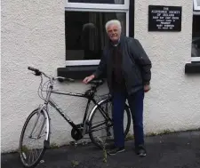  ??  ?? Padraig Connor rode his bike to work everyday and turned up at the reunion on his bike.