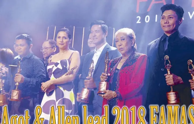  ??  ?? Best Actress Agot Isidro, Best Actor Allen Dizon, Best Supporting Actress Odette Khan and Best Supporting Actor Mon Confiado —Photos by ALLAN SANCON