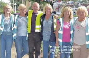  ??  ?? Pauline Morris, centre, with the Lord Street In Bloom volunteers