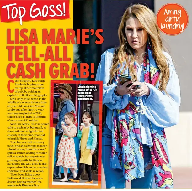  ??  ?? Airing dirty laundry! Lisa is fighting Michael for full custody of twins Finley and Harper.