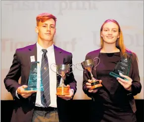  ??  ?? Ruben Love and Rochelle Fourie were named supreme in their sports codes at the Manawatu¯ Sports Awards. Youth excelling in Manawatu¯ sports