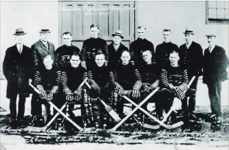  ?? HAMILTON SPECTATOR FILE PHOTO ?? The 1924-25 Hamilton Tigers with Billy Burch (fourth from the left in the back row).