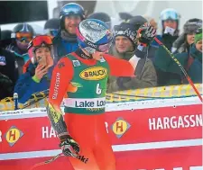  ?? ?? Marco Odermatt demonstrie­rte in Lake Louise seine Macht im Super-G.