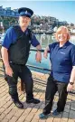  ?? ?? > PCSO Andy Bailey with Harbour Master Georgina CarloPaat