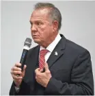  ??  ?? U.S. Senate candidate Roy Moore denies accusation­s of sexually assaulting and harassing girls as young as 14 years old. BRYNN ANDERSON/AP