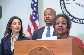  ?? ?? “We heard from students from the university about how much these programs had meant to them and their success at the university,” Rep. Sheryl Cole, D-Austin, says at Wednesday’s news conference.