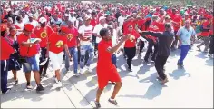  ?? (File pic) ?? Workers pictured during a recent march where they were voicing out concerns about the status of the working environmen­t in the kingdom.