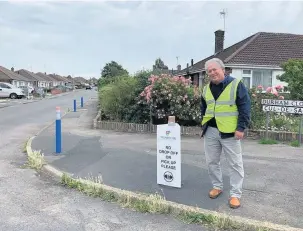  ??  ?? Councillor Iain Dobie who set up an unofficial scheme near Warden Hill Primary School earlier in the year