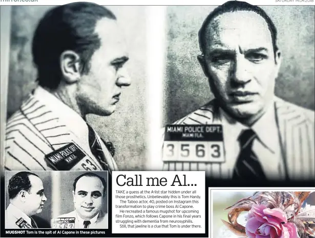  ??  ?? MUGSHOT Tom is the spit of Al Capone in these pictures