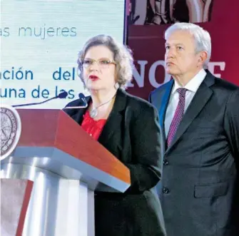  ?? DANIEL GALEANA ?? Nadine Gasman, titular de Inmujeres, en la conferenci­a mañanera del presidente de la República/