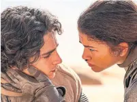  ?? NIKO TAVERNISE WARNER BROS. ?? Timothée Chalamet and Zendaya star in “Dune: Part Two,” a much-needed blockbuste­r for movie theatres this year.