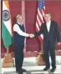  ?? PTI ?? Parrikar with Ashton Carter in New Delhi Thursday.