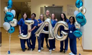  ?? ?? SUCCESS: Staff from the endoscopy service at The Circle Hospital in Reading’s Kennet Island are celebratin­g after receiving a great inspection result