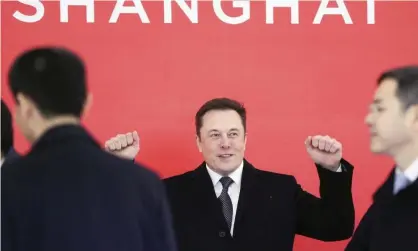  ?? Photograph: Ding Ting/AP ?? Tesla CEO Elon Musk attends the groundbrea­king ceremony of the Tesla Shanghai factory in Shanghai, China on 7 Jan, 2019.