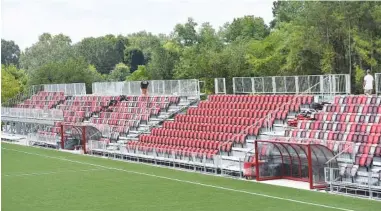  ?? STAFF PHOTOS BY PATRICK MACCOON ?? The Red Wolves soccer team’s CHI Memorial Stadium, seen Thursday in East Ridge, is being readied for the team’s upcoming season.