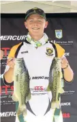  ??  ?? WELL DONE: Angler Nathan Lentz, 14, was recently capped with his South African Junior Protea Bass Angling Colours Picture: SUPPLIED