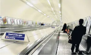  ?? PHOTO: YOUTUBE ?? It’s a long way down some of those London Undergroun­d escalators, as Margie Beyer discovered.