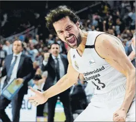  ?? FOTO: EFE ?? Sergio Llull celebrando una canasta. Enfrentars­e al 23 del Madrid, el mayor reto