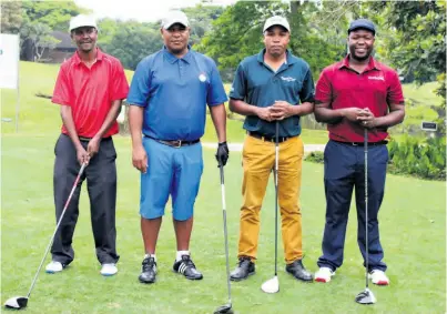  ??  ?? Shuka Masuku, Sifiso Memela, Siyabonga Mdunge and Mbuyiseni Cele played together as a four ball