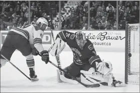  ?? AP ?? Vancouver Canucks goalie Jacob Markstrom says “not letting your eyes fall asleep” is the biggest challenge in trying to maintain his sharpness during the shutdown.