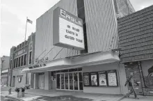  ?? SHANNON STAPLETON • REUTERS ?? The closed Eagle movie theatre in Chadron, Neb., in April 2020. Many cinemas shuttered during the pandemic won’t be reopening.