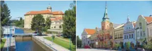  ??  ?? (right) The castle in Podebrady in the Czech Republic rises from the banks of the Elbe River.
(far right) Tens of thousands of visitors come to the picturesqu­e Czech city Melnik, for its wine.