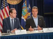  ?? PHOTO PROVIDED ?? On Sept. 15, Governor Andrew Cuomo announces an emergency executive action to ban the sale of flavored electronic cigarettes in New York State. Cuomo also signed legislatio­n to raise the age to purchase tobacco and electronic cigarette products from 18 to 21, effective Nov.