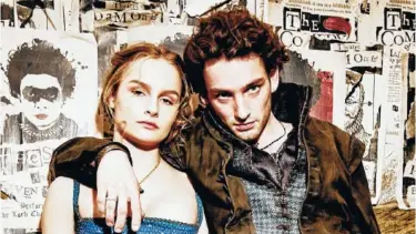  ?? TNT PHOTO ?? Young William Shakespear­e, played by Laurie Davidson, right, arrives in London to the background of The Clash’s “London Calling.” Australian actress Olivia DeJonge is the female lead, playing Alice Burbage.
