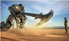  ??  ?? LEFT: Mark Wahlberg as Cade Yeager in a scene from the movie Transforme­rs: The Last Knight. ABOVE: Megatron and Josh Duhamel as Lennox. PHOTOS: PARAMOUNT PICTURES