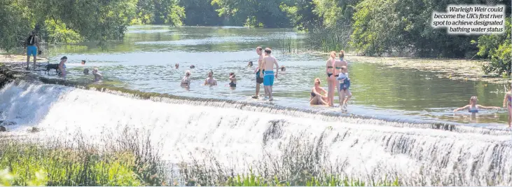  ??  ?? Warleigh Weir could become the UK’S first river spot to achieve designated bathing water status