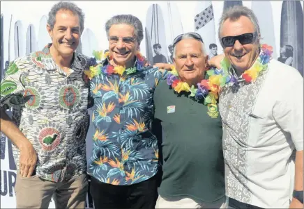  ?? PICTURE: SCWOF ?? ON THE SAME WAVELENGTH: KwaZulu-Natal surfing icons Shaun Tomson, George Thompson Thomopoulo­s, Graham Hynes and Ant Brodowicz at the unveiling of their plaques in the Surfers’ Circle Walk of Fame in Muizenberg.