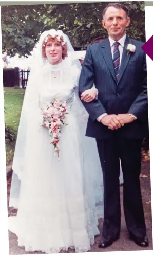  ??  ?? Joyful: Bride Shirley, aged 20, with her father, Henry