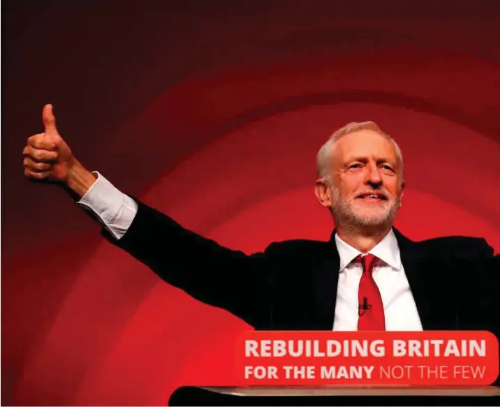  ?? FOTO: REUTERS / NTB SCANPIX ?? Jeremy Corbyn har snudd den fallende tendensen for sosialdemo­kratiet i Storbritan­nia. Landsmøtet i Liverpool viste at han er en populaer leder.
