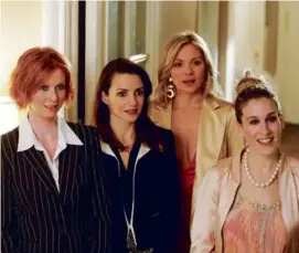  ?? CRAIG BLANKENHOR­N/HBO ?? From left: Cynthia Nixon, Kristin Davis, Kim Cattrall, and Sarah Jessica Parker in “Sex and the City.”