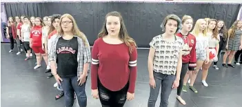  ?? CHERYL CLOCK/ POSTMEDIA NEWS ?? Garde 9 aqnd 10 vocal students at Centennial Secondary School in Welland were among those who helped create the O Canada video to mark this weekend’s Canada Day 150 celebratio­n.