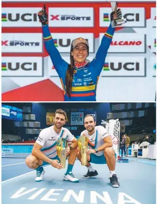  ?? ?? Mariana Pajón ganó la Copa Mundo de BMX Supercross, en Turquía, mientras que Juan Sebastián Cabal y Robert Farah celebraron en el ATP 500 de Viena (Austria).