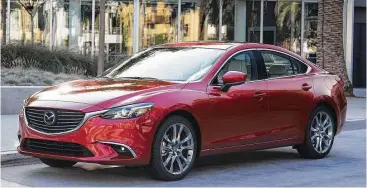  ?? Mazda photos ?? The 2017 Mazda6 has one powerplant for three trim levels: Sport, Touring, and Grand Touring. It is powered by a 184-horsepower, 2.5-liter four-cylinder engine that delivers 185 lb.-ft. of torque.