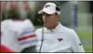 ?? BRANDON DILL — THE ASSOCIATED PRESS ?? SMU head coach Chad Morris watches from the sideline in Memphis, Tenn.
