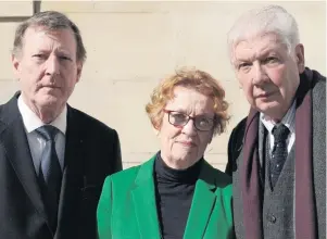  ??  ?? Lord Trimble, Ruth Dudley Edwards and Lord Bew want a judicial review of the backstop