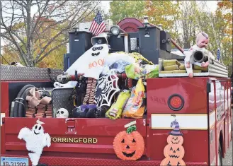  ?? Lara Green-Kazlauskas / Hearst Connecticu­t Media ?? Torrington held a drive-through Trunk or Treat Halloween celebratio­n on Saturday.