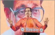  ?? PTI ?? Shiv Sena president Uddhav Thackeray addresses a meeting organised ahead of municipal elections in Mumbai on Thursday.