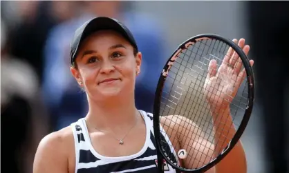  ??  ?? Ashleigh Barty will play for the first time in 11 months when she plays in Adelaide in the run-up to the Australian Open. Photograph: Christophe Archambaul­t/AFP/Getty Images