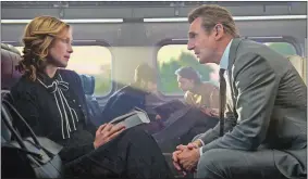  ?? JAY MAIDMENT/LIONSGATE VIA AP ?? Liam Neeson stars with Vera Farmiga in “The Commuter.”