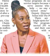  ??  ?? AILING PET PROJECT: ThriveNYC, the $1 billion signature initiative of First Lady Chirlane McCray (left), has fallen short of its training goals, according to a report from two top de Blasio administra­tion officials.