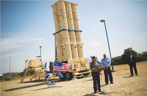  ?? (Reuters) ?? THE ARROW missile system, one of many key projects the US and Israel have worked on. ‘Israel needs to understand that the real value of the aid agreement is measured not in cash but in a less easily quantified – but far more important – measure of strategic alignment,’ writes the author.