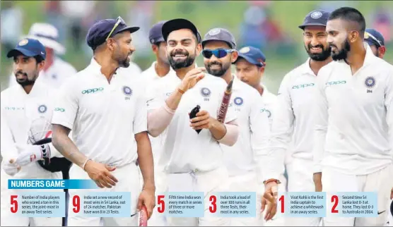  ?? REUTERS ?? India showed what a difference two years can make, giving Sri Lanka little chance in the series after having to fight hard to win the 2015 Test series.