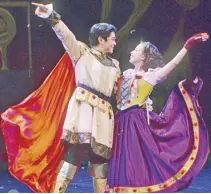  ?? ?? The thespian with Neo Rivera in Repertory Philippine­s' ‘Snow White and The Prince.’