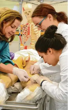  ?? Was müssen Bewerber mitbringen, um Medizin studieren zu können? Foto: Waltraud Grubitzsch, dpa ?? Mediziner müssen im Team arbeiten und gut zuhören können. Auch bei der Auswahl der Studierend­en werden diese Fähigkeite­n wichtiger.