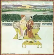  ?? UIG VIA GETTY IMAGES ?? Stimulatin­g conversati­on: Prince Soudjakoul­ikan with a lady, 1760, Lucknow school.